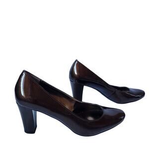 Etienne Aigner Haven Bronze Patent Leather Dress Pumps Womens Size 7 M Heels
